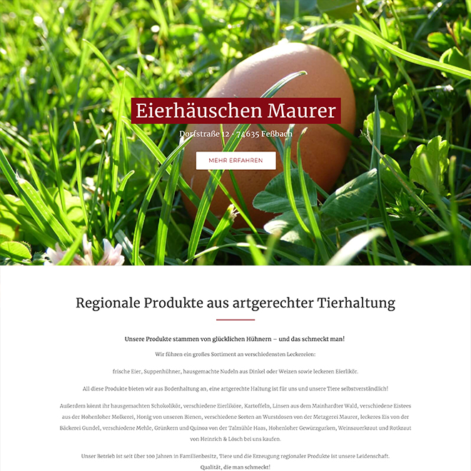 Eierhäuschen Maurer